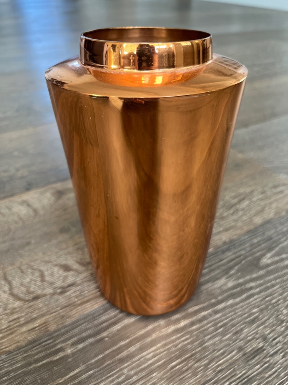 Vintage Rhodesia Copper Products Polished Tapered Vase Rare Africa Zimbabwe